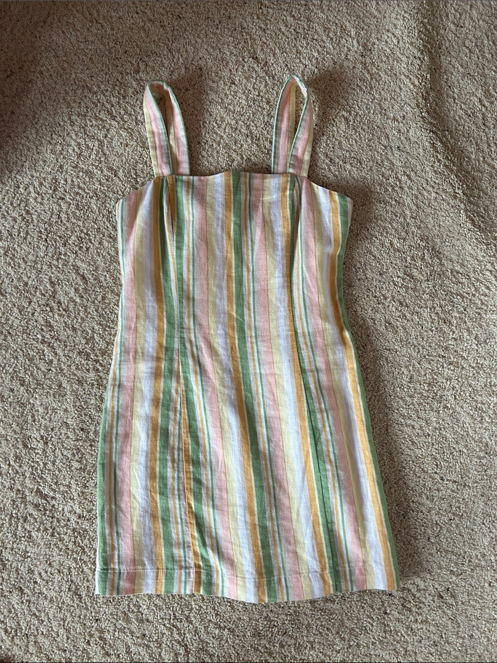 Forever 21 Pastel Striped Mini Dress in Pink, Green, Yellow, Cream